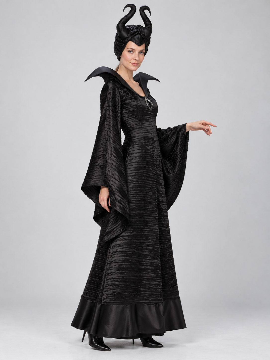 Witch Halloween Costume with Horned Headpiece