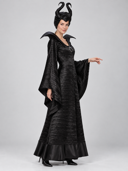 Witch Halloween Costume with Horned Headpiece