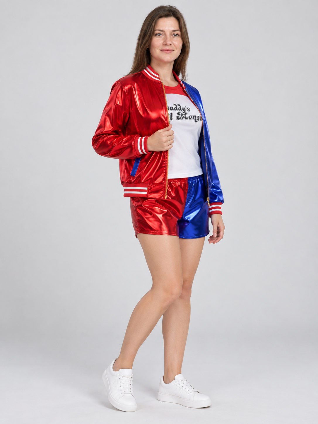 Carnival Cosplay Costume, Red and Blue, 3 Pieces
