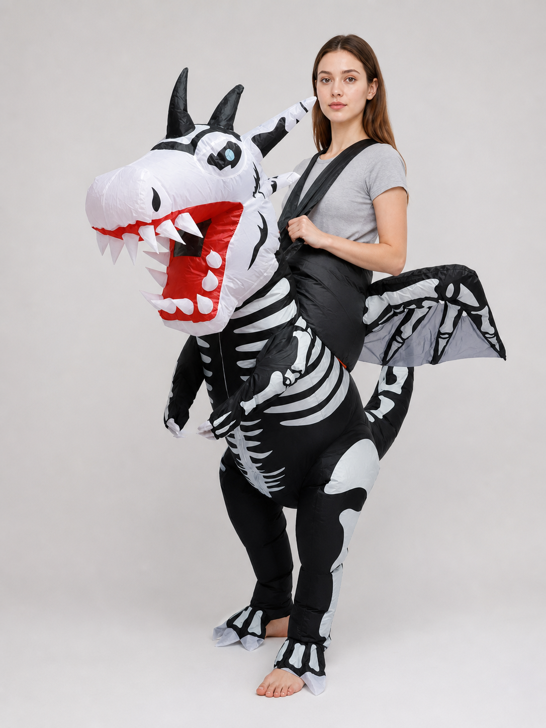 Winged Skeleton Dinosaur Costume for Halloween