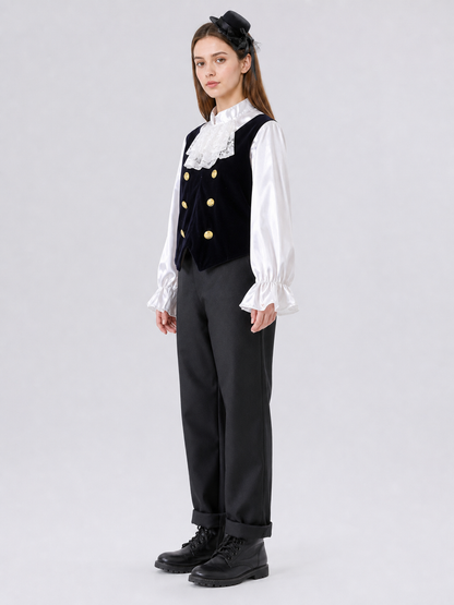 Historical Stage Costume with Vest and Jabot side view