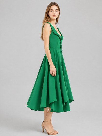 Medieval Off-the-Shoulder Lace-Up Dress side view