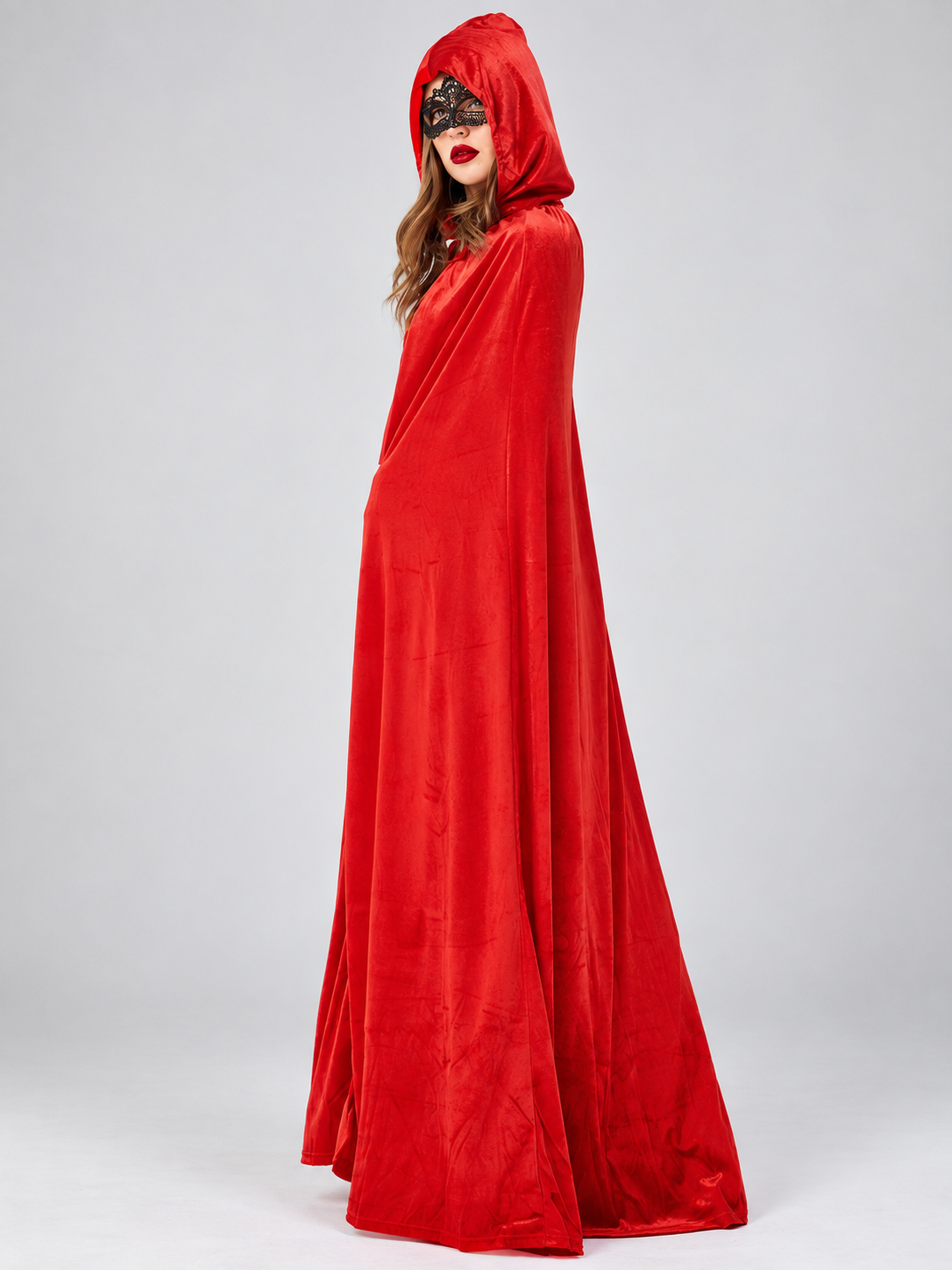Red Long Hooded Vampire Cape