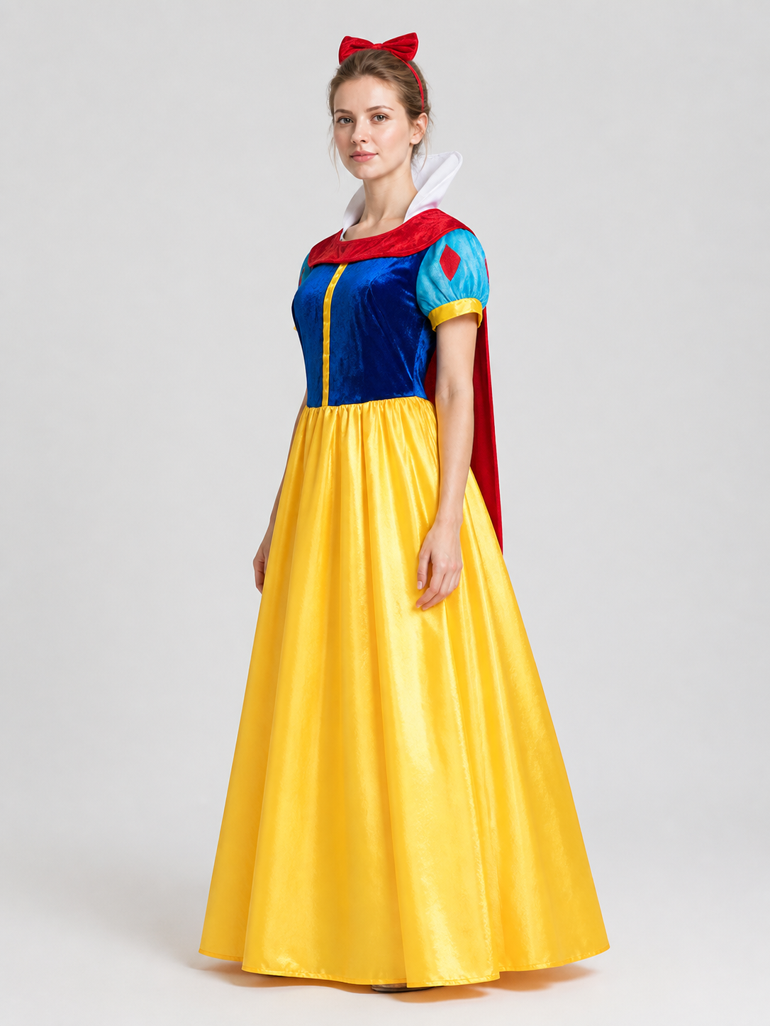 Snow White Cosplay Costume, Dress and Headband side view