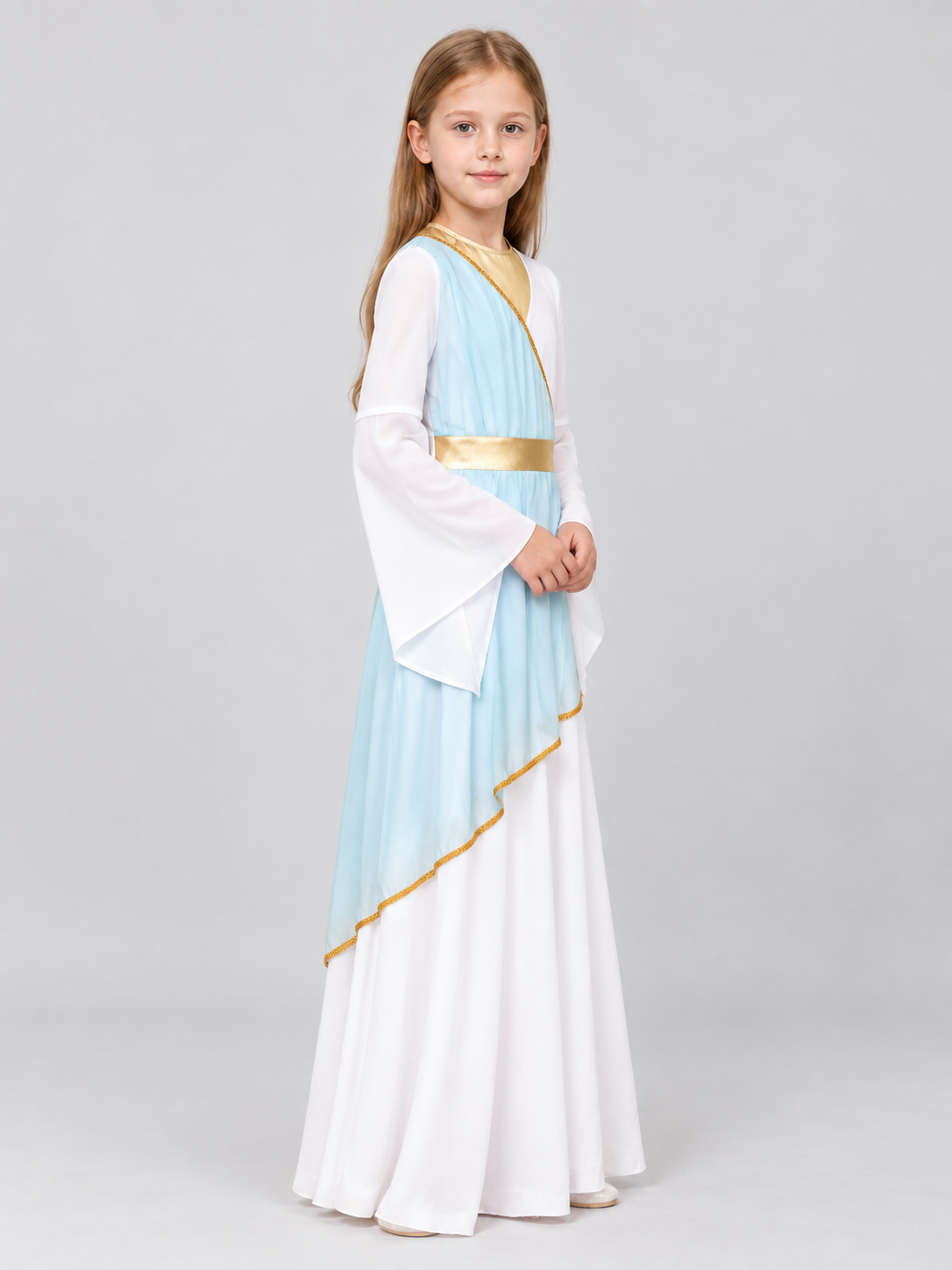 Kids' Carnival Dress with Asymmetrical Draping