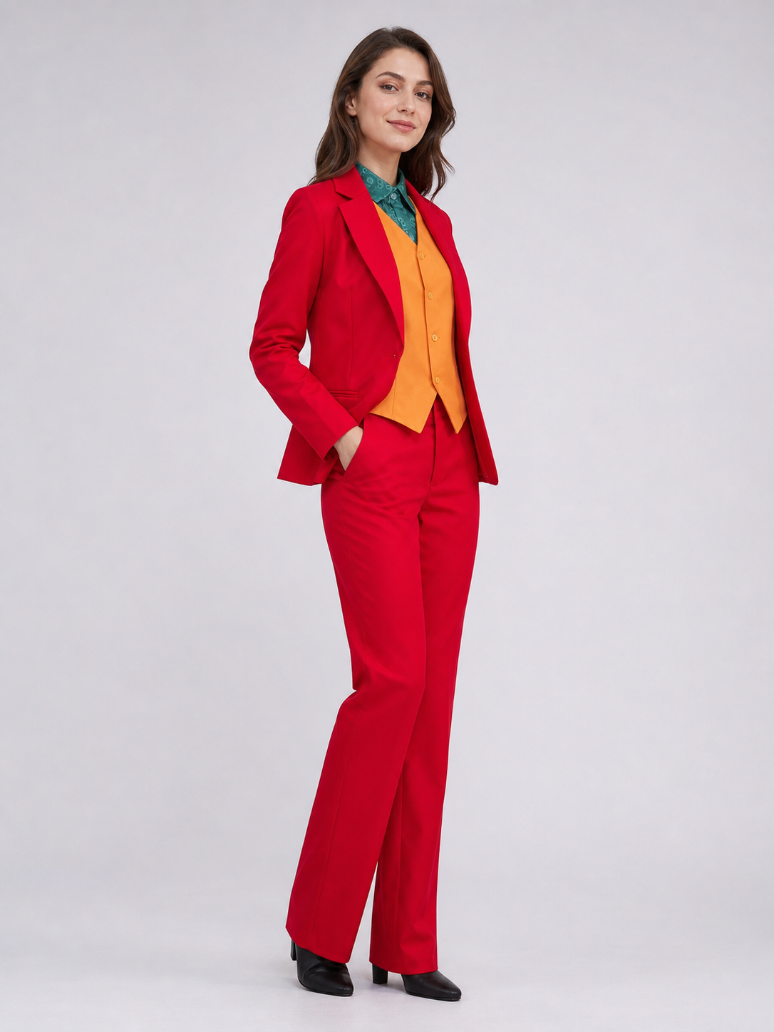 Joker Cosplay Costume, Red Set