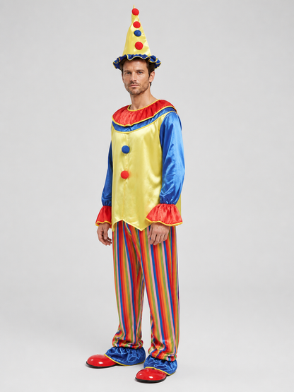 Striped Clown Costume for Stage Performances side view