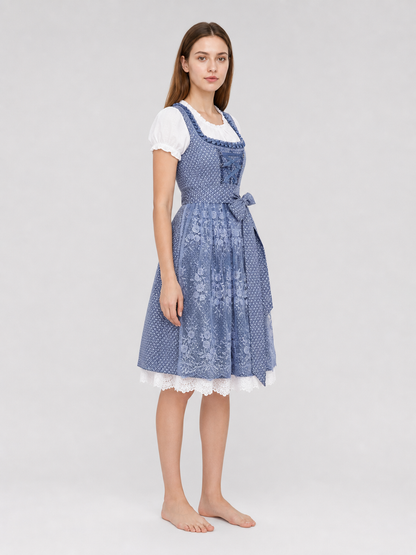 Alpine-Style Dirndl Dress with Lace-Up Front