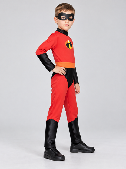 Kids' Superhero Carnival Costume, Red with Mask