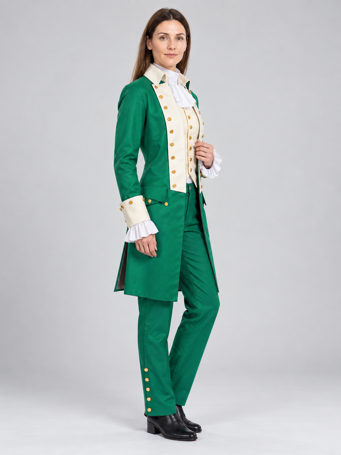 Green Historical-Style Stage Costume with Pants