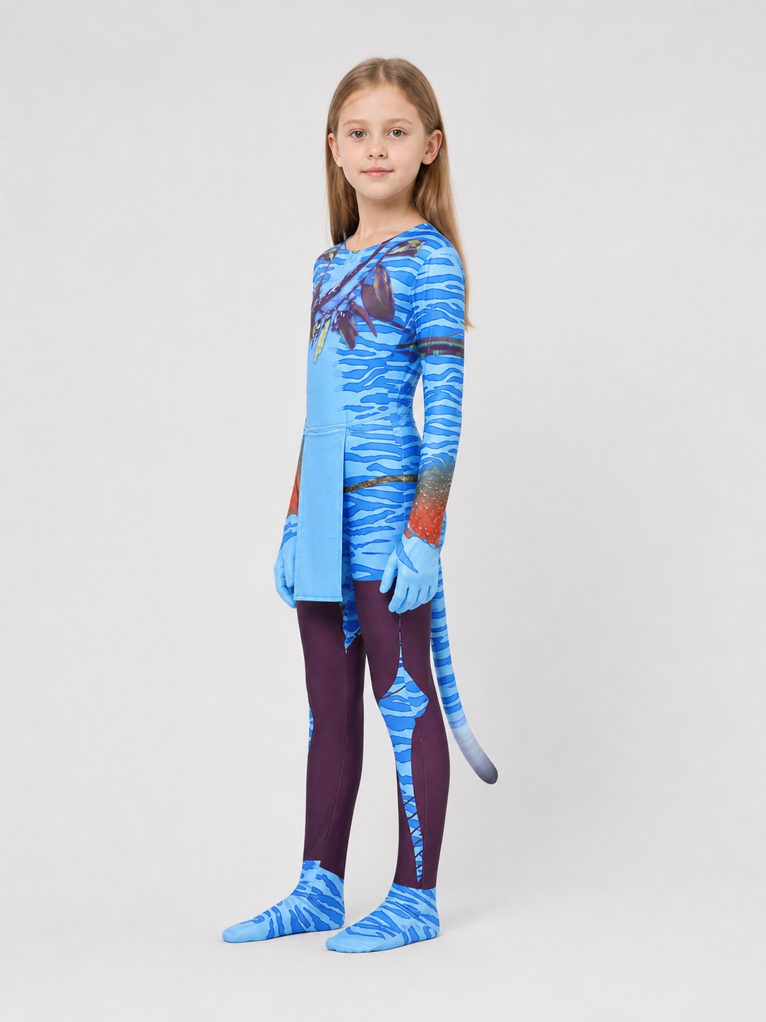 Avatar 3 Cosplay Costume, Children's Jumpsuit with Tail