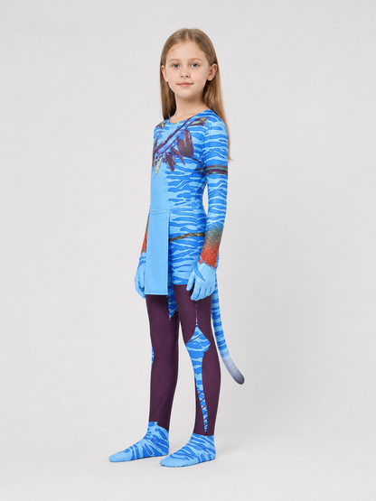 Avatar 3 Cosplay Costume, Children's Jumpsuit with Tail