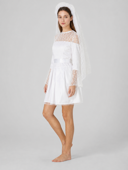 Carnival Costume Dress with Veil for Photo Shoots