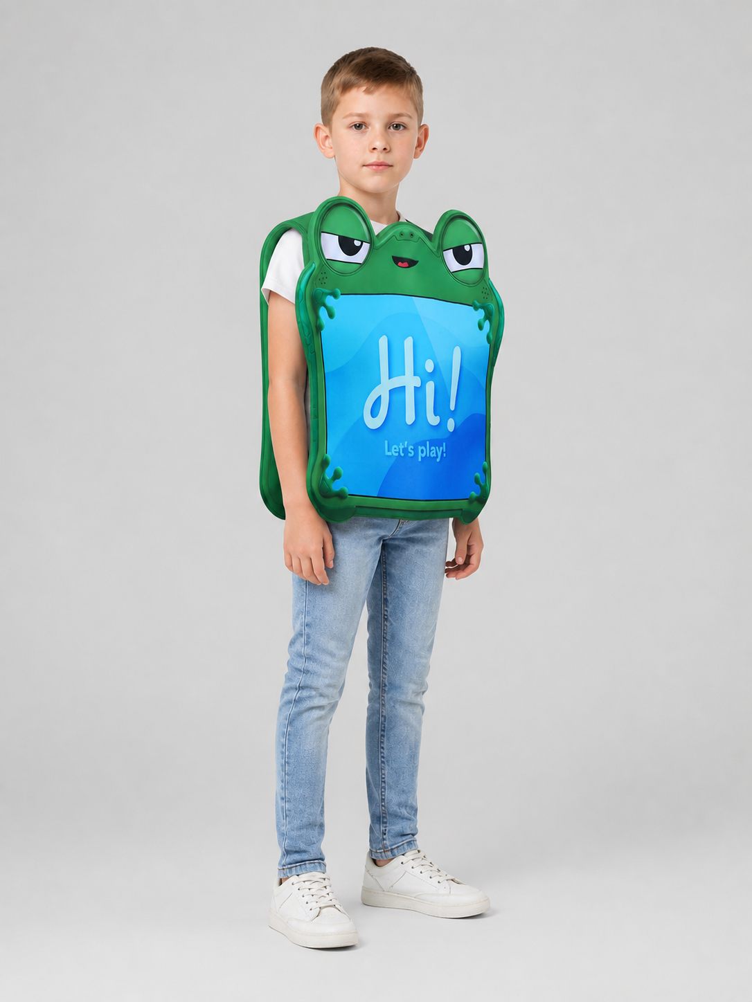 Green and Blue Frog Costume for Cosplay side view