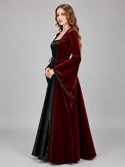 Medieval Dress with Corset Bodice and Lacing side view