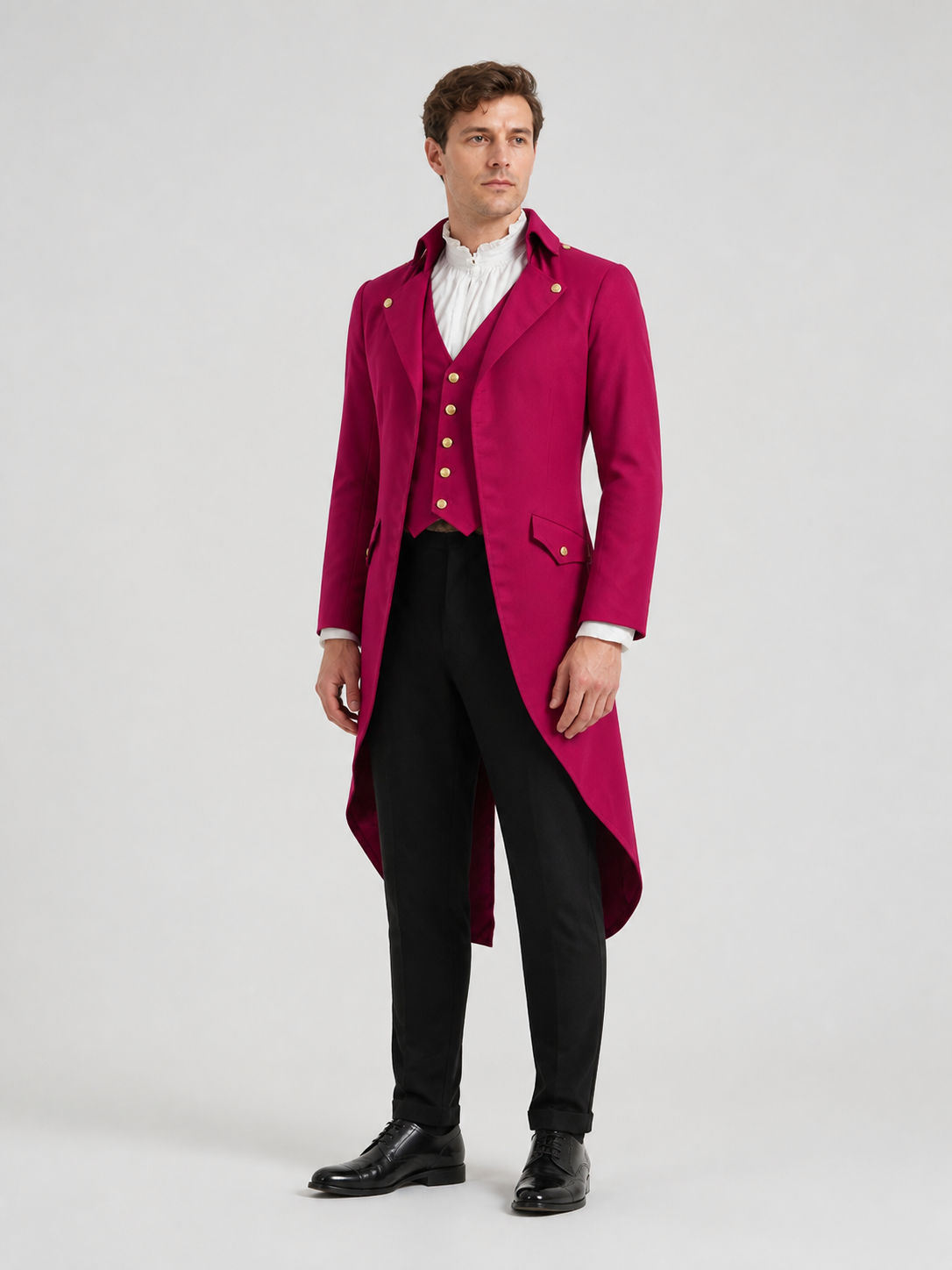 Longline Medieval-Style Tailcoat Jacket side view