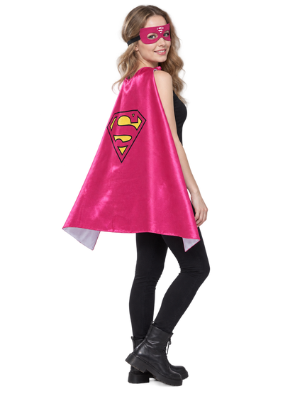Superhero Cape with Mask, Bright Pink