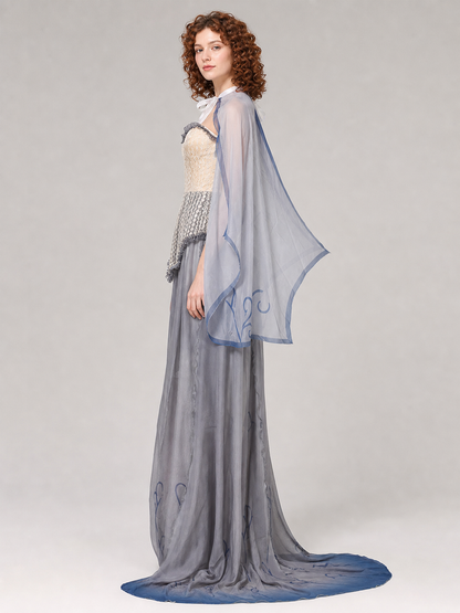 Gothic Vampire Costume with Corset and Cape