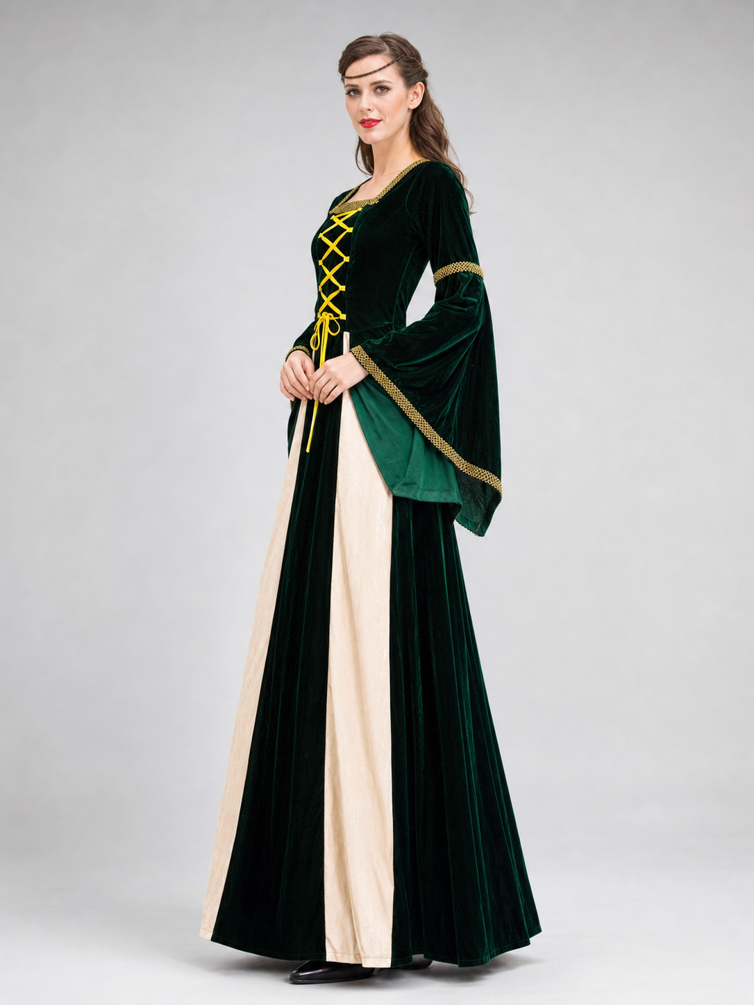 Medieval-Style Carnival Dress with Lacing