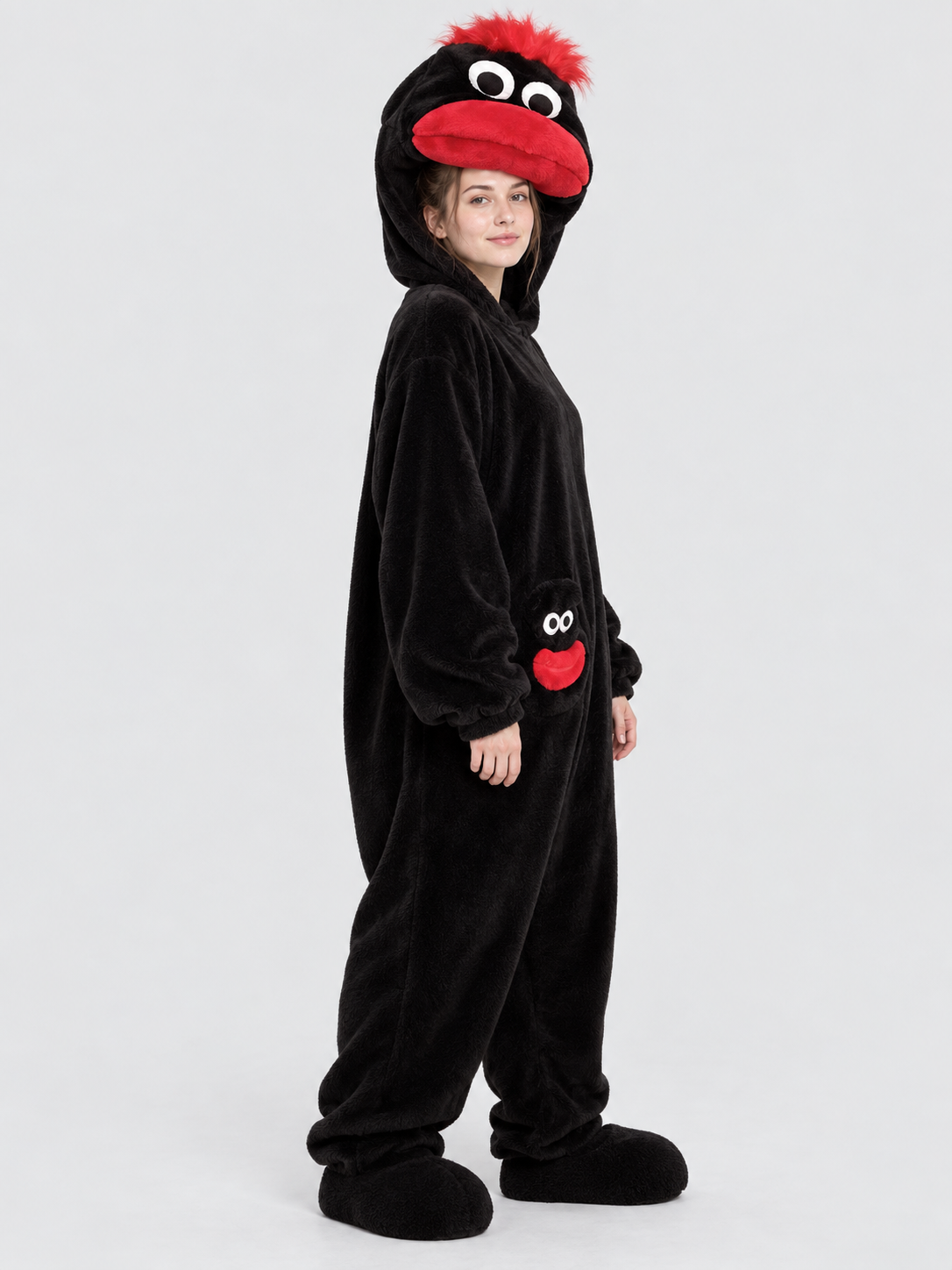 Insulated jumpsuit pajama with cartoon head