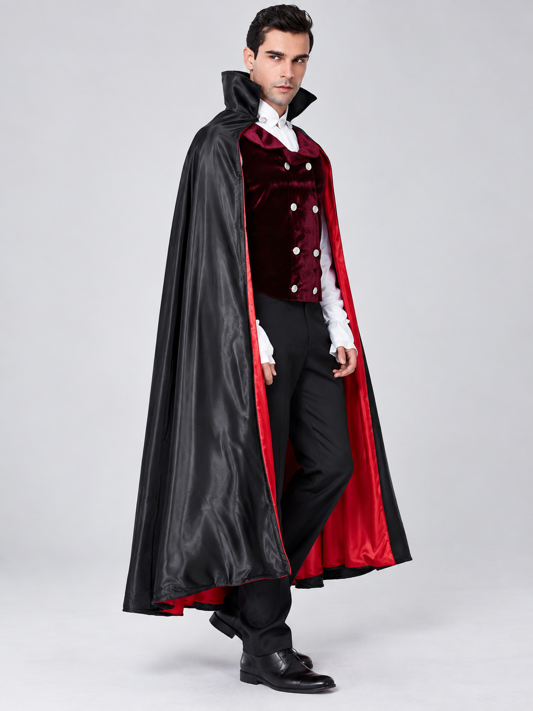 Vampire Costume: Cape, Vest, Shirt, Pants