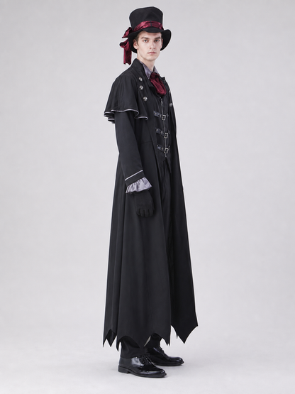 Gothic Vampire Costume with Cape and Top Hat