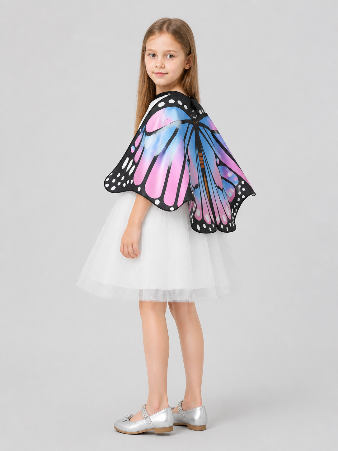 Printed Butterfly Cape for Children for Halloween side view