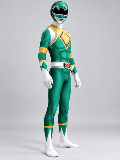 Green Cosplay Costume Jumpsuit with Gloves and Helmet