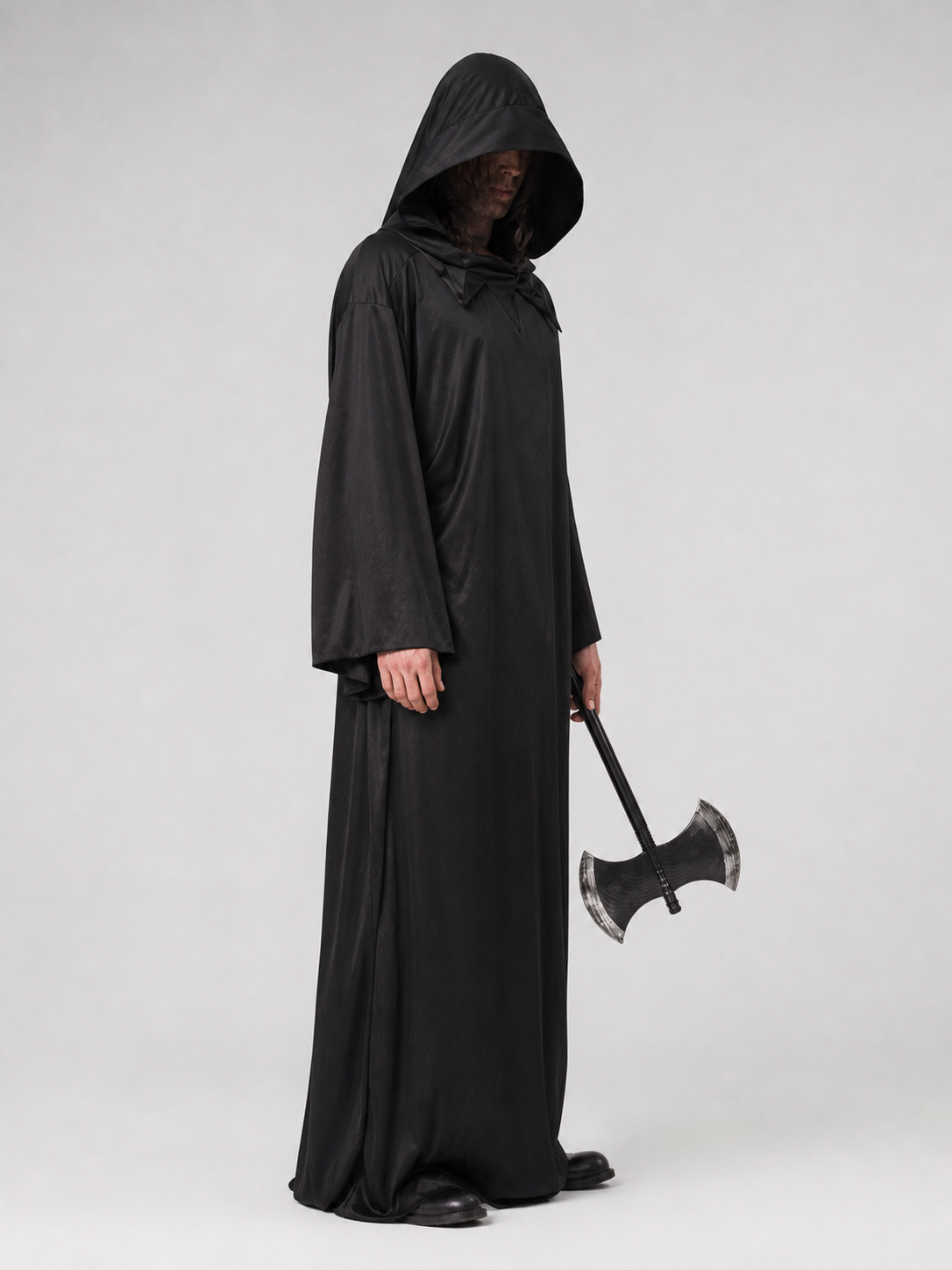 Black Hooded Cloak for Halloween and Cosplay