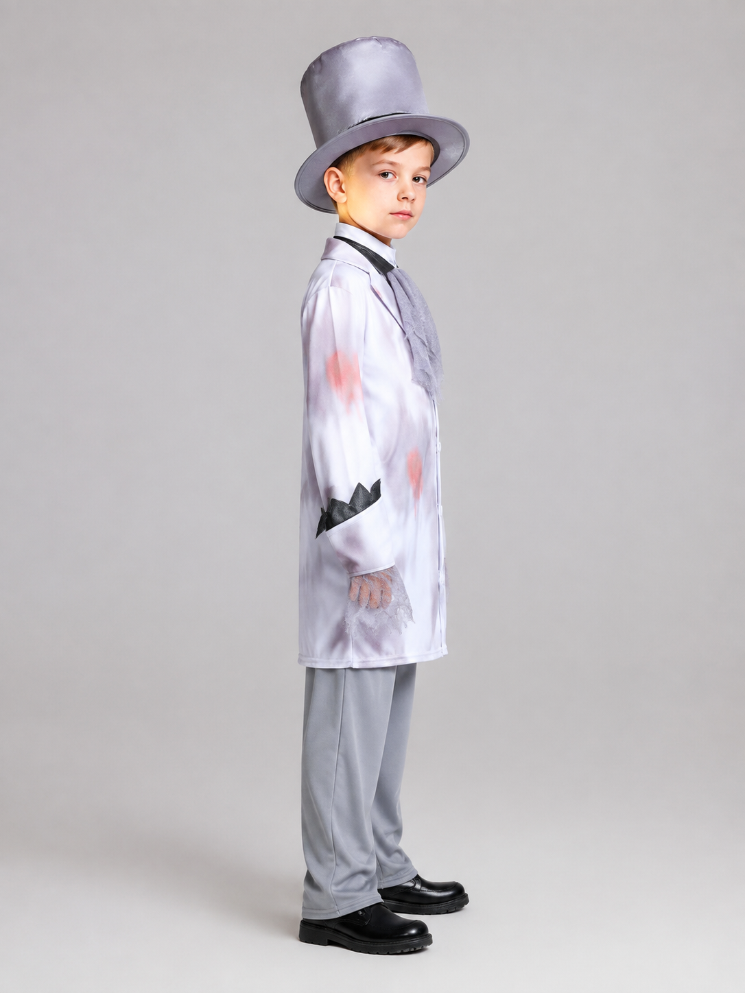Children’s costume with a jacket and top hat side view