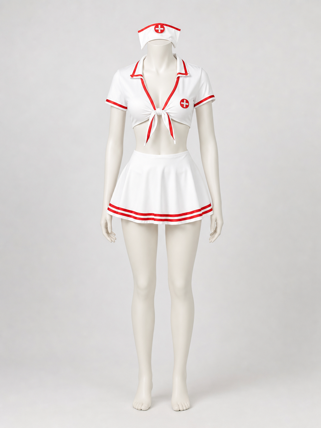 Nurse Costume with Skirt and Cap for Cosplay side view