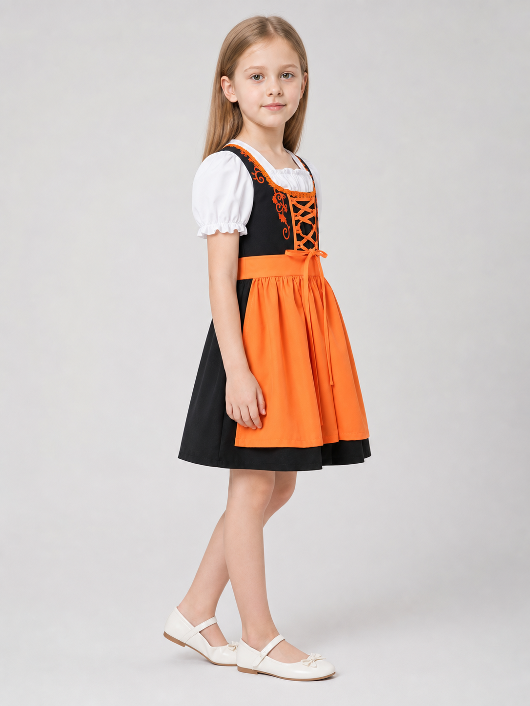 Carnival Dress in Folk Style with Lacing