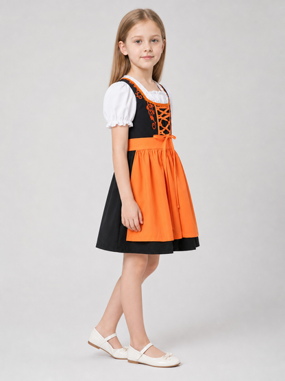 Carnival Dress in Folk Style with Lacing