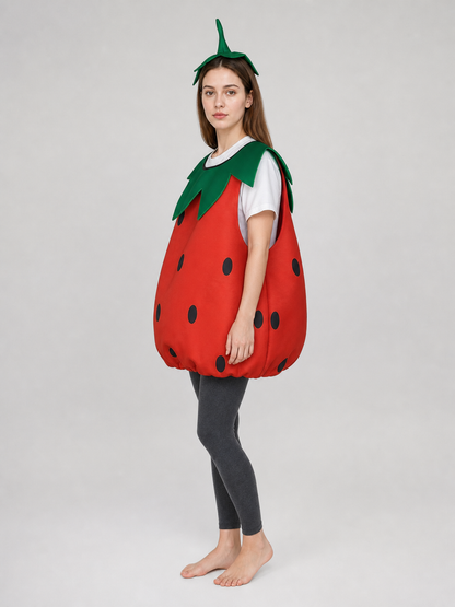 Adult Strawberry Costume with Mask