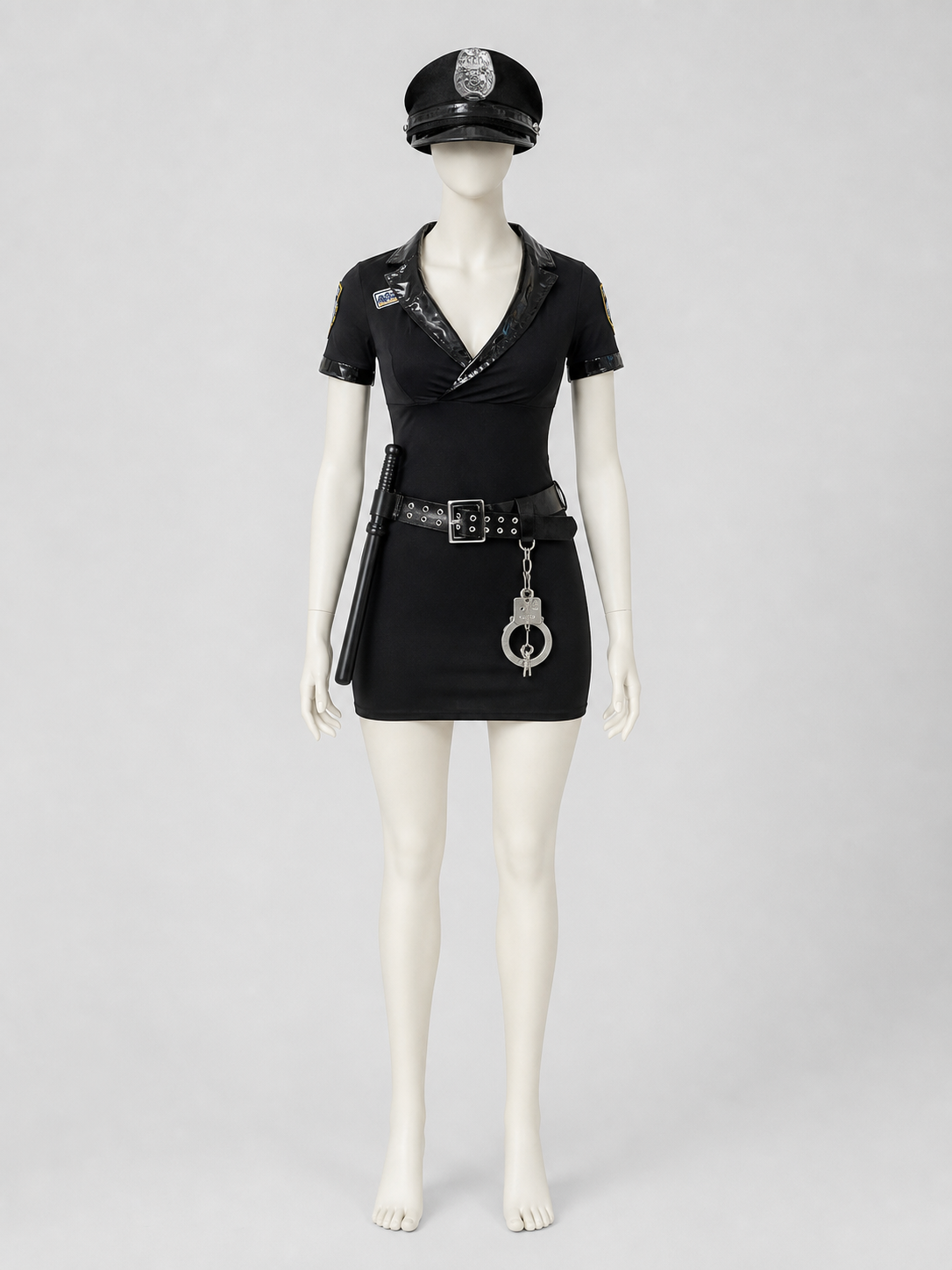 Police-Style Costume: Dress, Cap, and Accessories side view