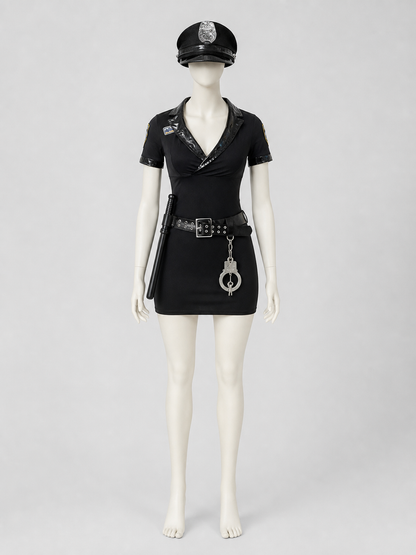 Police-Style Costume: Dress, Cap, and Accessories side view