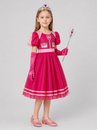 Cosplay Set: Dress, Crown, Gloves, and Wand side view