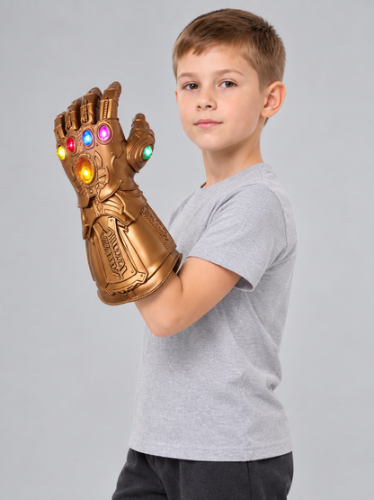 Glowing Bronze-Gold Gauntlet Glove side view