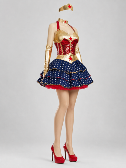 Superhero cosplay costume with accessories