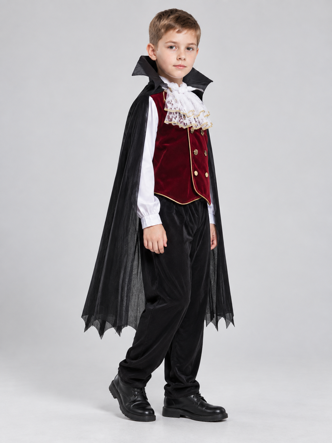 Children’s Vampire Costume with Jabot side view