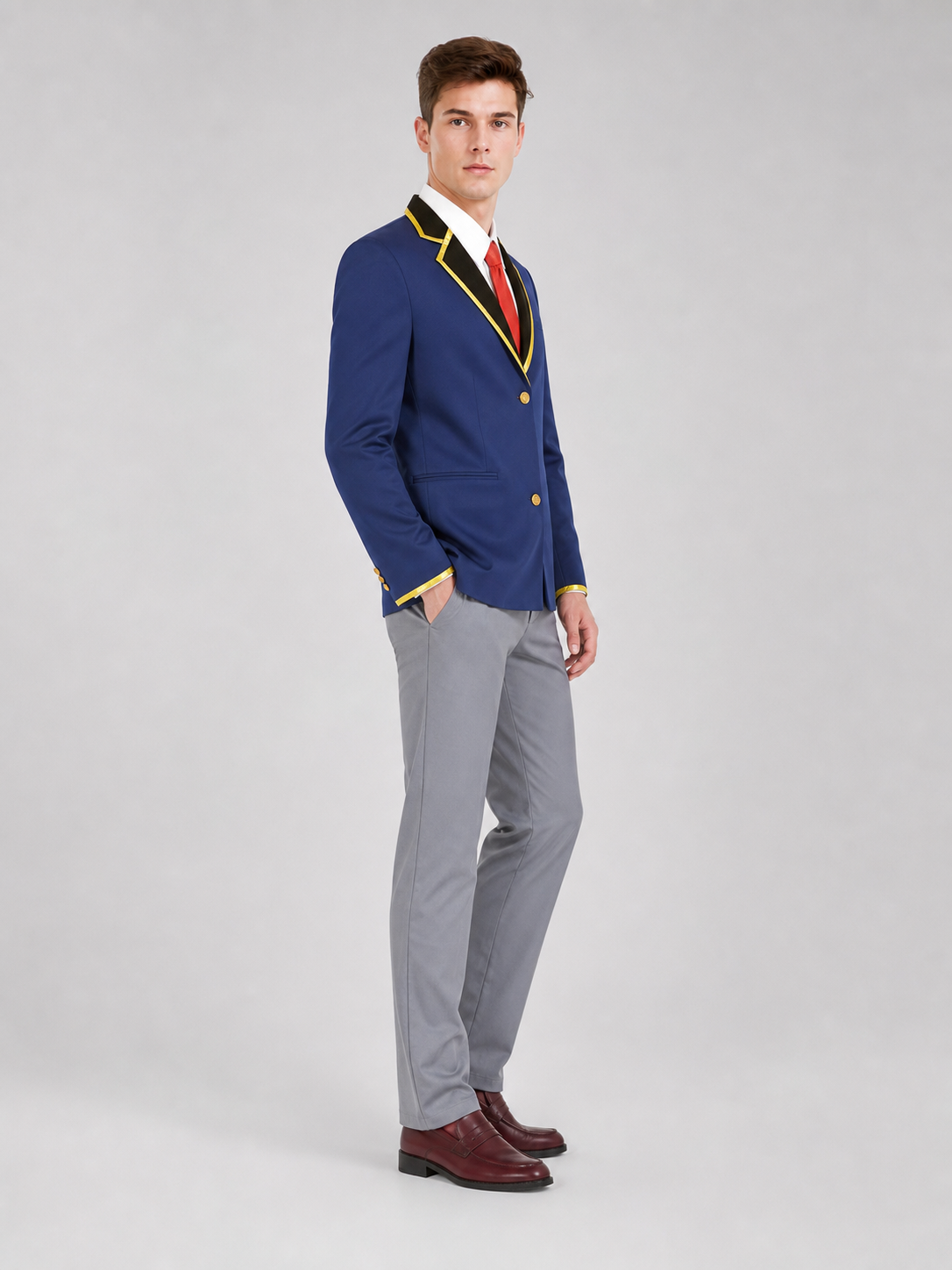 Cosplay costume: jacket, shirt, tie, and pants
