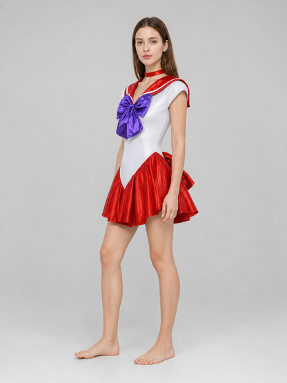 Sailor-style cosplay dress with a full skirt