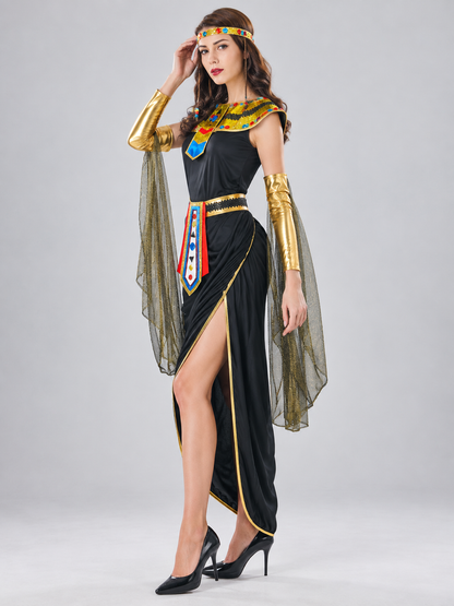 Egyptian Carnival Costume with Collar and Belt side view