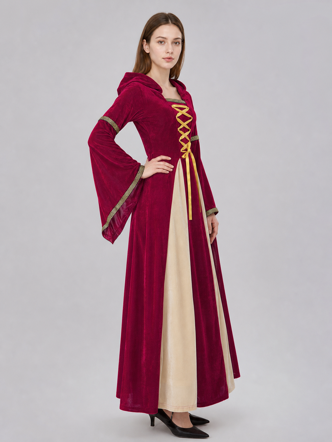 Vintage Court Dress with Hood and Lacing