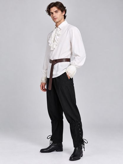 Medieval-Style Costume: White Shirt, Pants, Belt