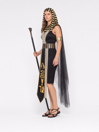 Egyptian Pharaoh Costume with Staff for Cosplay