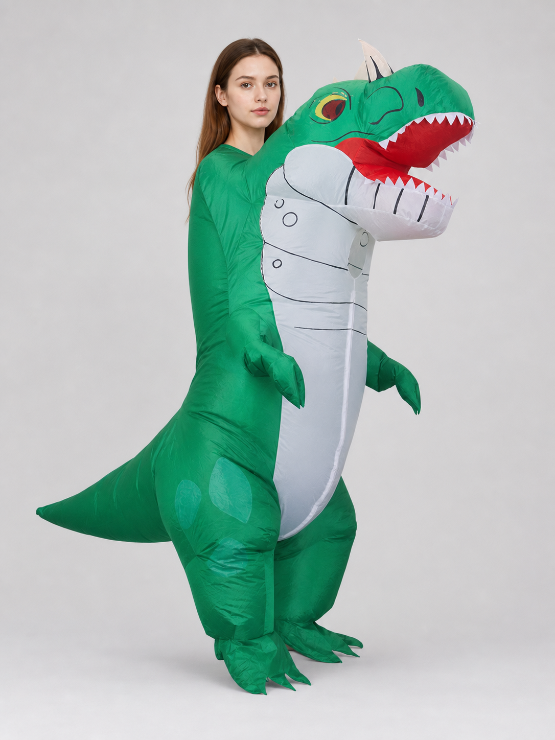 Green One-Size Inflatable Dinosaur Costume