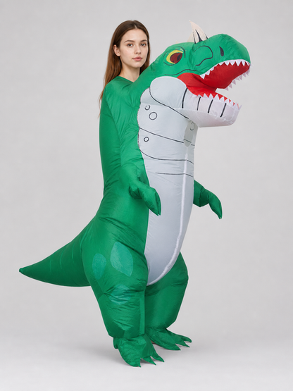 Green One-Size Inflatable Dinosaur Costume