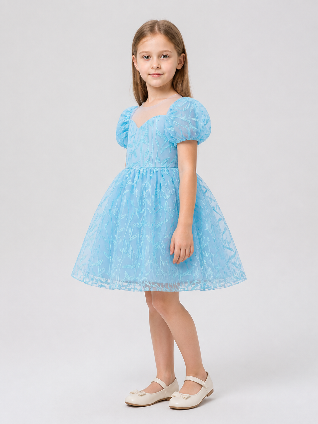 Embroidered Tutu Dress for Birthdays and Performances side view