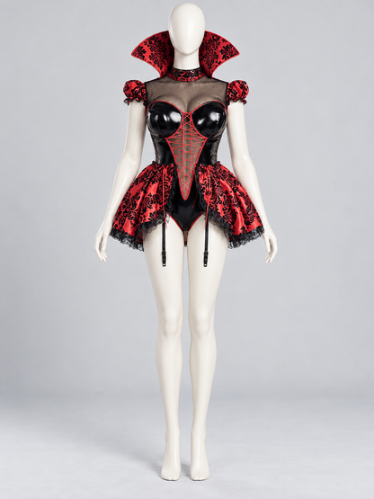 Gothic Carnival Costume with a Corset-Style Bodice side view